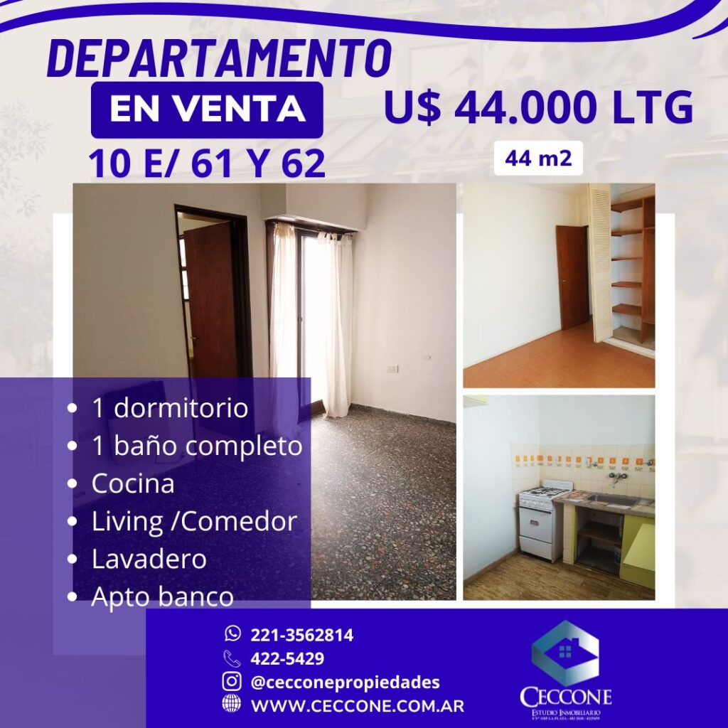VENTA - Departamento - 10 entre 61 y 62 - La Plata