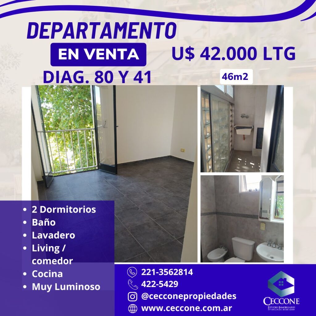 VENTA - Departamento - Diagonal 80 y 41 - La Plata