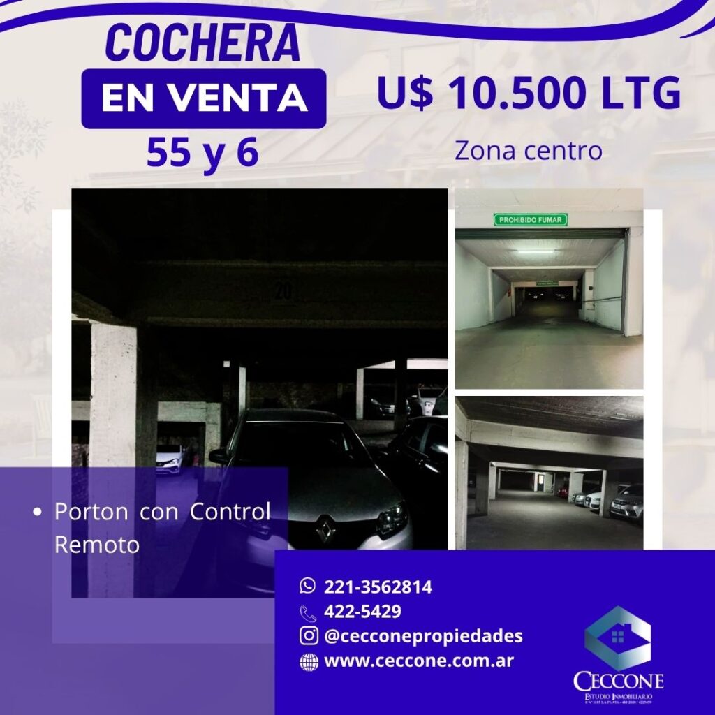 VENTA - Cochera - 55 y 6 - La Plata