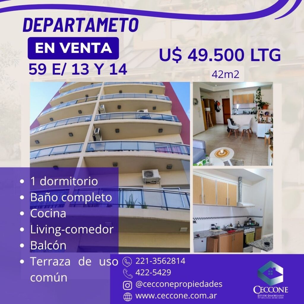 VENTA - Departamento - 59 entre 13 y 14 - La Plata