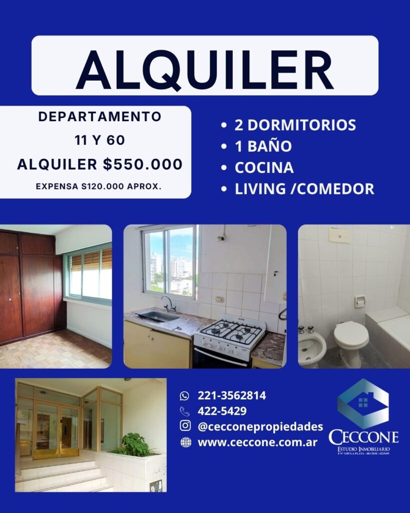 ALQUILER - Departamento - 11 y 60 - La Plata