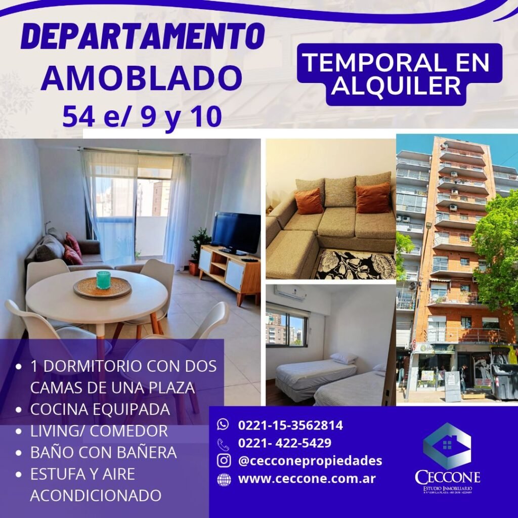 ALQUILER - Departamento - 54 ENTRE 9 Y 10 - La Plata