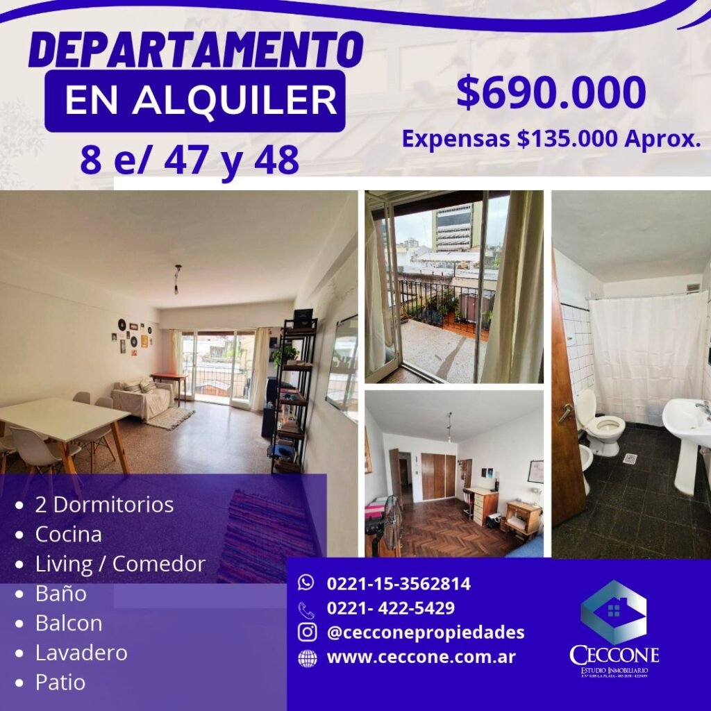 ALQUILER - Departamento - 8 entre 47 y 48 - La Plata